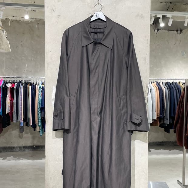 이브 생로랑 뿌르 옴므 다크 브라운 히든 버튼 롱 코트