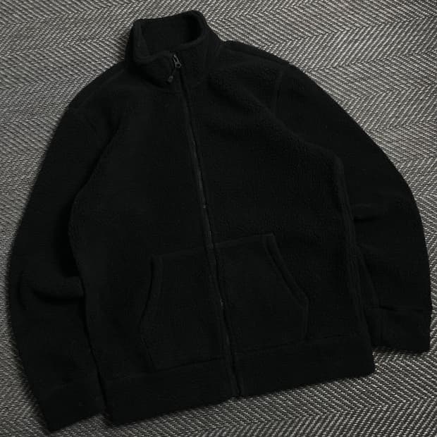 GAP 미니멀 블랙 플리스 집업 자켓y 4018