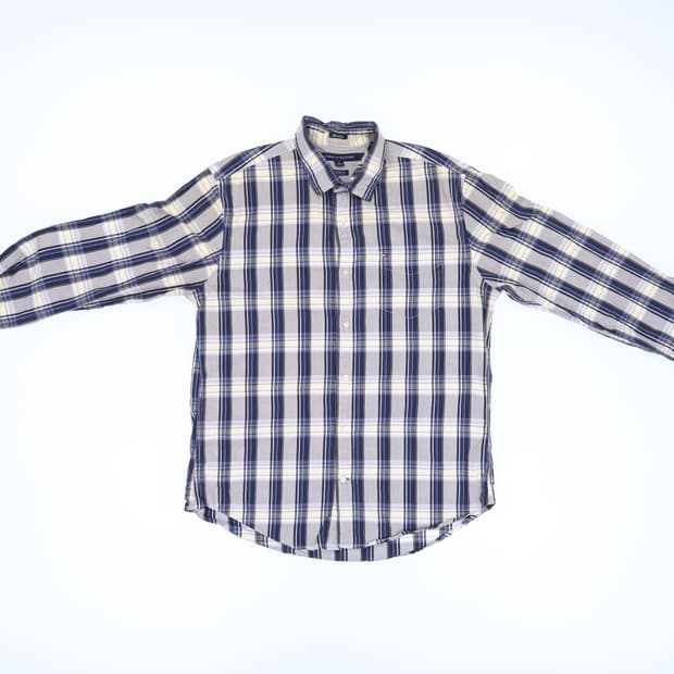 [M] 타미힐피거 커스텀핏 체크 셔츠 남방 0115J