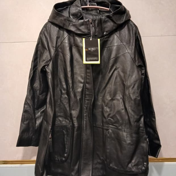 ROBO 정품 여성 천연가죽 (염소) 소재 후드 점퍼 87-96-165