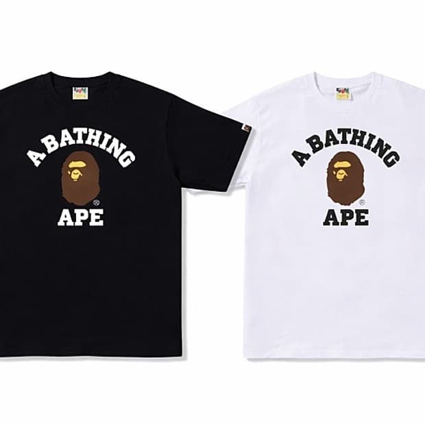 🔥[무료배송/새상품]🔥베이프 컬리지 반팔티 남녀공용 2 colors