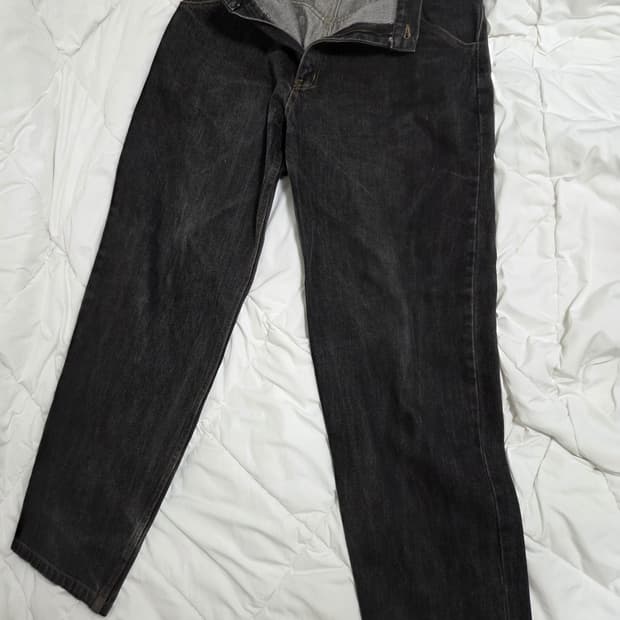 스쿨오브하드낙  흑청 데님팬츠 (34사이즈)