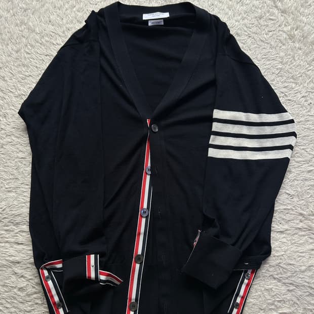 [5size] 톰브라운 메리노울 가디건 블랙