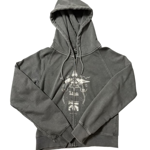 웰빙익스프레스 Digital Tattoo Hoodie Zip Up 차콜