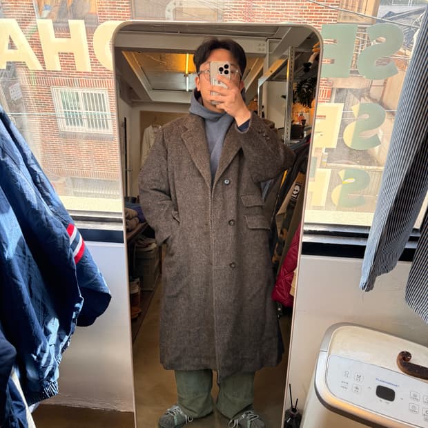 ~ xl 추천 맨즈 비기 by 타케오 키쿠치 헤어리 원단 오버사이즈 코트