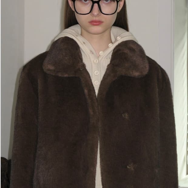 시눈 브라운 퍼 자켓