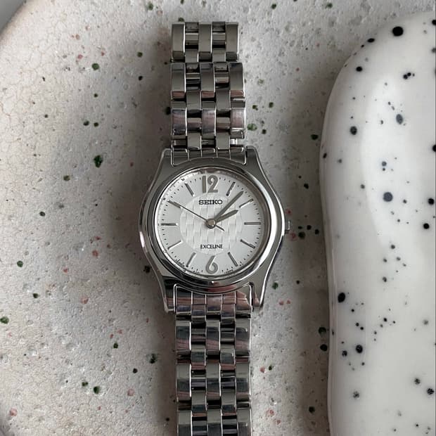 Seiko 세이코 exceline 엑셀린 실버 쿼츠
