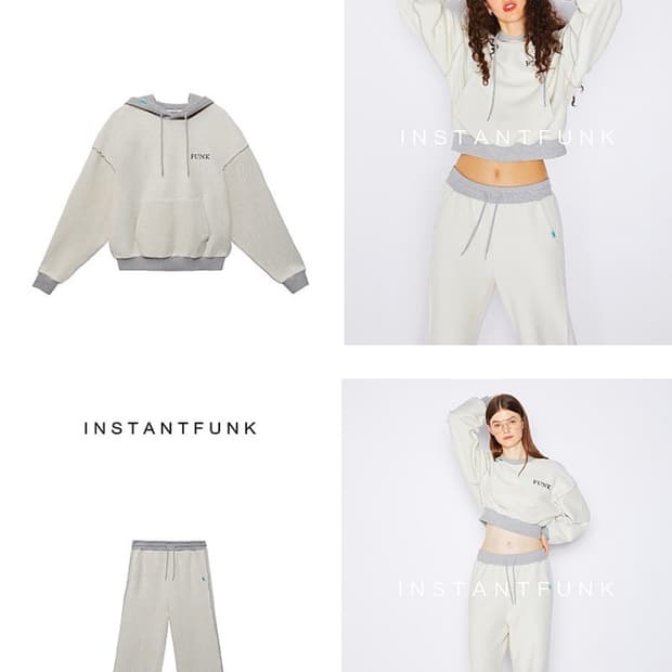 인스턴트펑크 크롭 후드티 & 조거팬츠 셋업