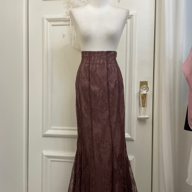 SNIDEL back banding mermaid long lace sk