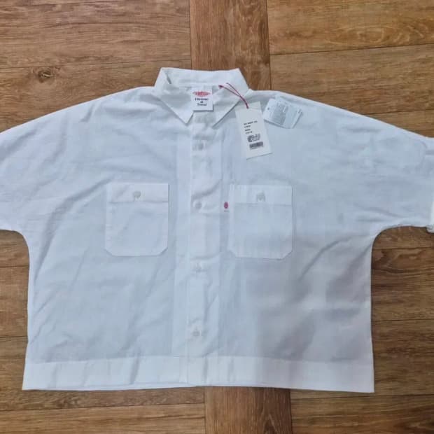 (새상품) 단톤 여성 코튼 샴브레이 워크 셔츠