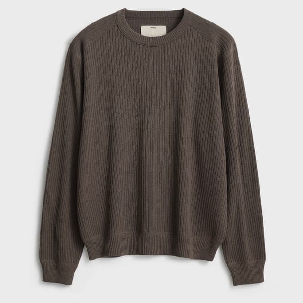 포터리 코튼 실크 크루넥 니트 모카브라운 1사이즈