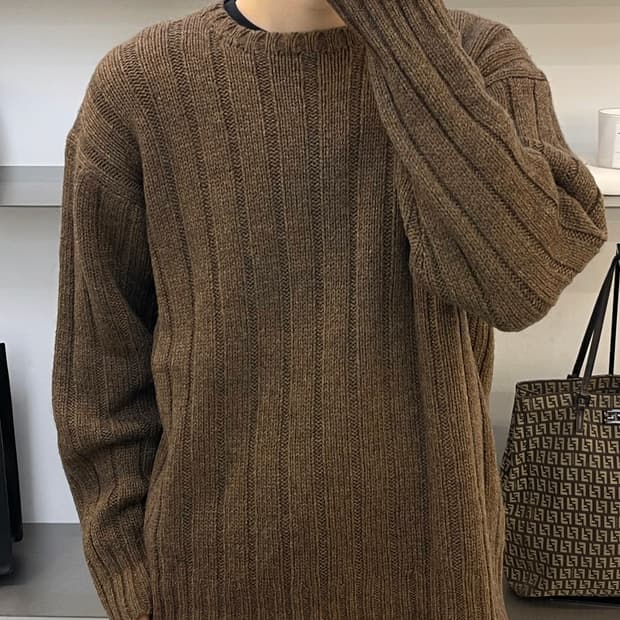 폴로랄프로렌 울 앤 실크 리브드 스웨터