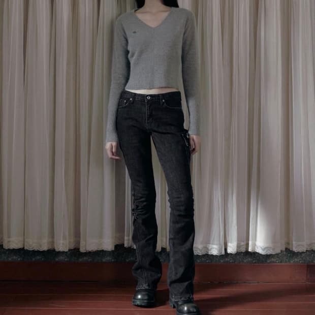 보헤미안서울 보헴서 SNOW WASHED LEG SHIRRING JEAN
