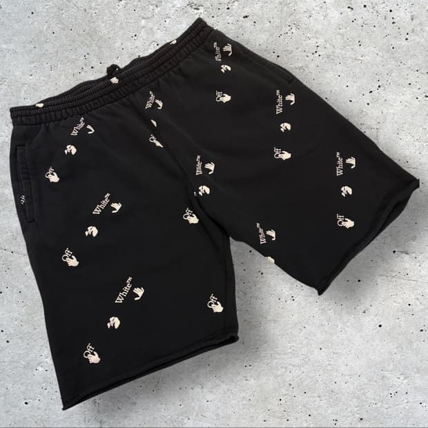 [L] 21ss 오프화이트 블랙 멀티 로고 스웻 팬츠 반바지 B736