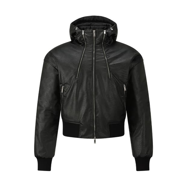 KRYSHAN 레더 후드 패딩 팝니다.