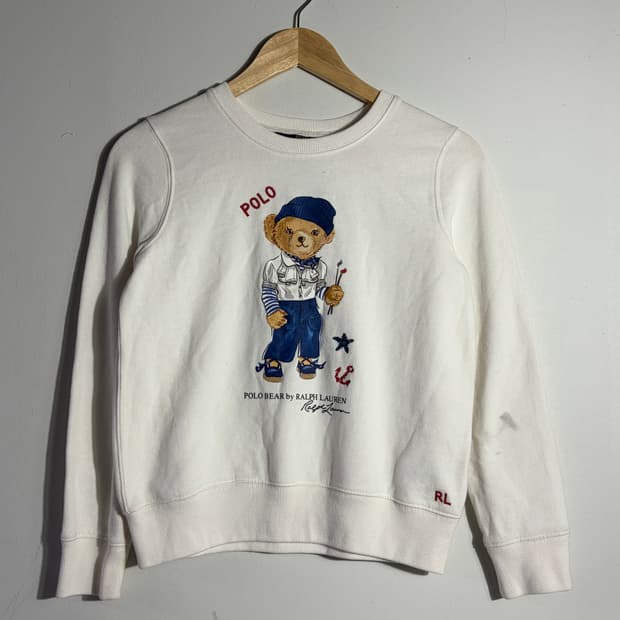 폴로 화이트 맨투맨 (무료배송)