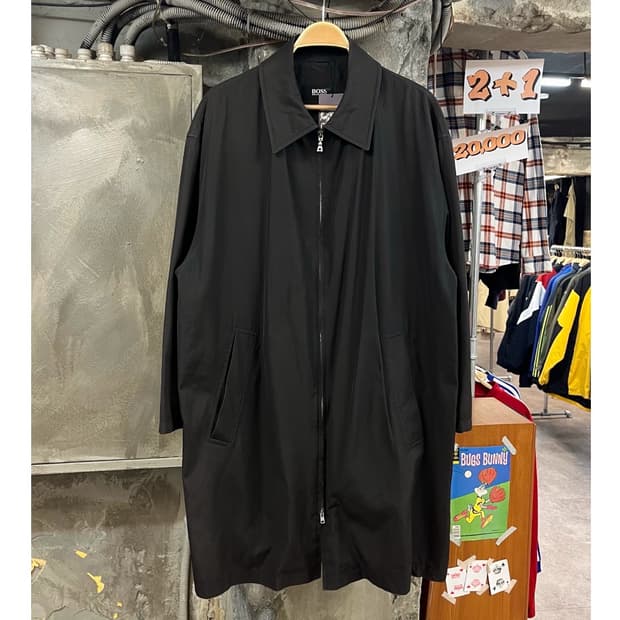 휴고 보스 카라 롱 자켓 차콜 #csz3461
