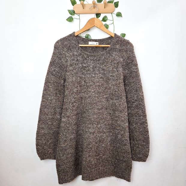 earth music 초코 보카시 니트 원피스