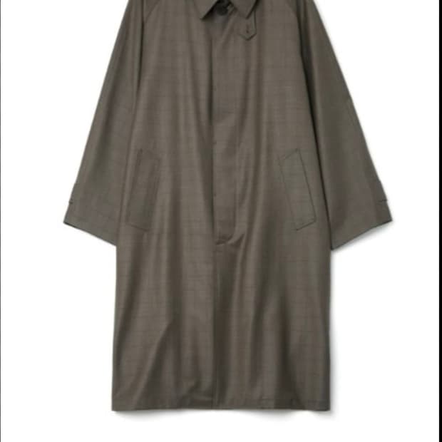 해칭룸 래글런 슬리브 롱코트 체크 브라운 4size 새상품