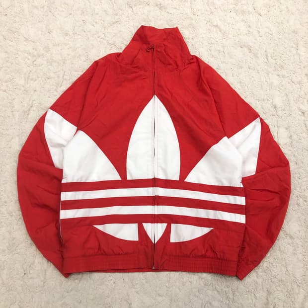 아디다스 파이어버드 빅로고 오버핏 바람막이 자켓
