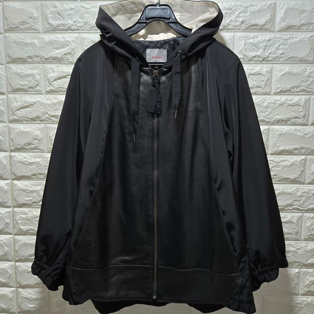 거의새것/ 지센 양가죽 배색 후드집업 자켓 100