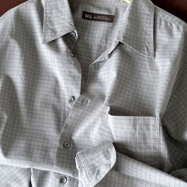 Light cotton graph check L/S shirt