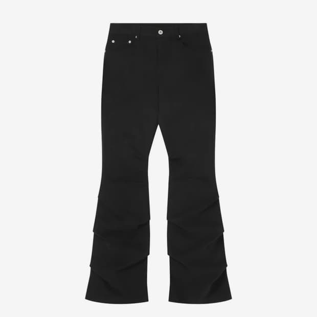 미세키서울 Shirring bootscut pants BLACK
