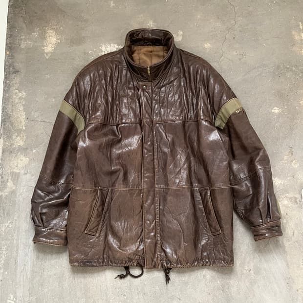 90s Italy Made 하이넥 밀리터리 디테일 카코트