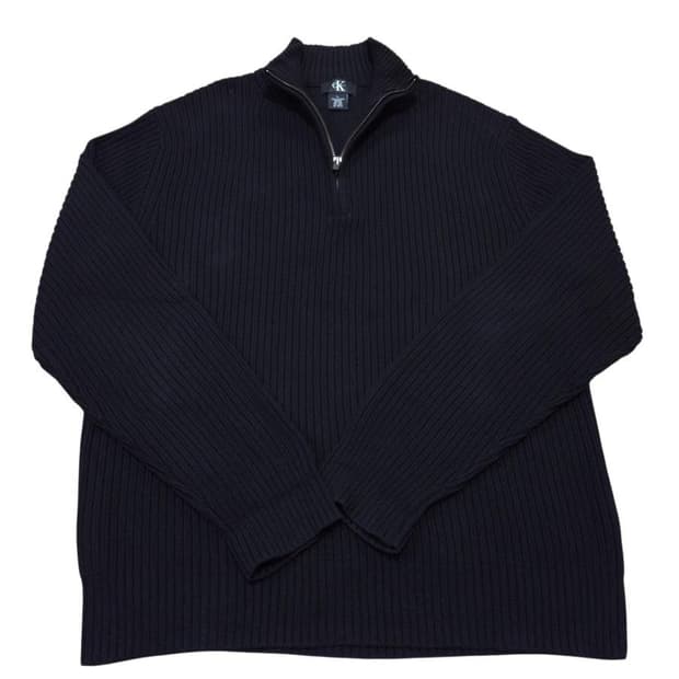 CK 캘빈클라인 코튼 반집업 니트