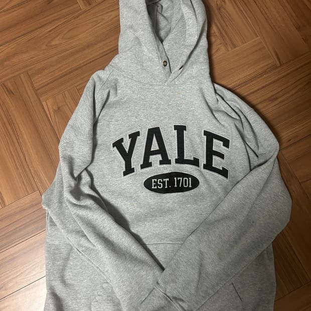 YALE 빅로고 그레이 후드티