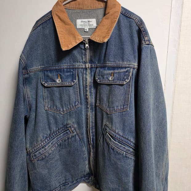 유니폼브릿지 코듀로이 카라 데님 자켓 XL
