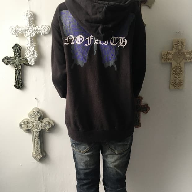 Back butterfly printing hood zip up