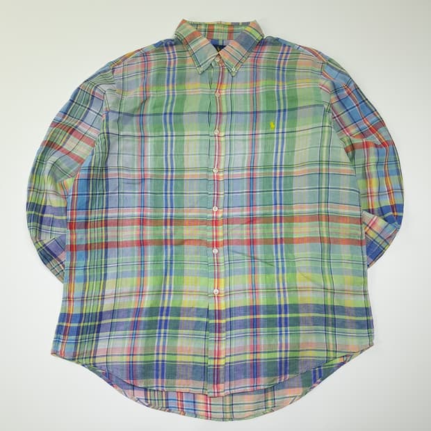 CL850 XL 폴로 00s 린넨 마드라스체크 셔츠 남방