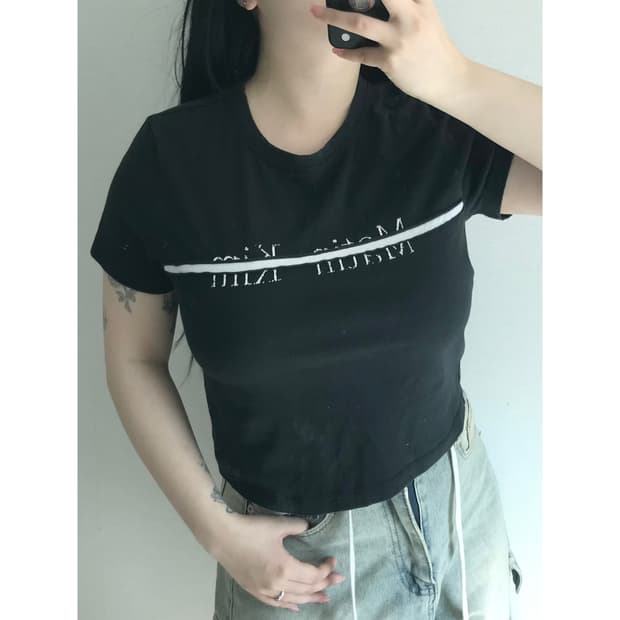 마뗑킴 크롭 반팔 M