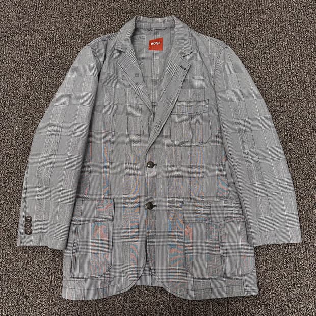 HUGO BOSS 휴고보스 체크 패턴 블레이져 자켓