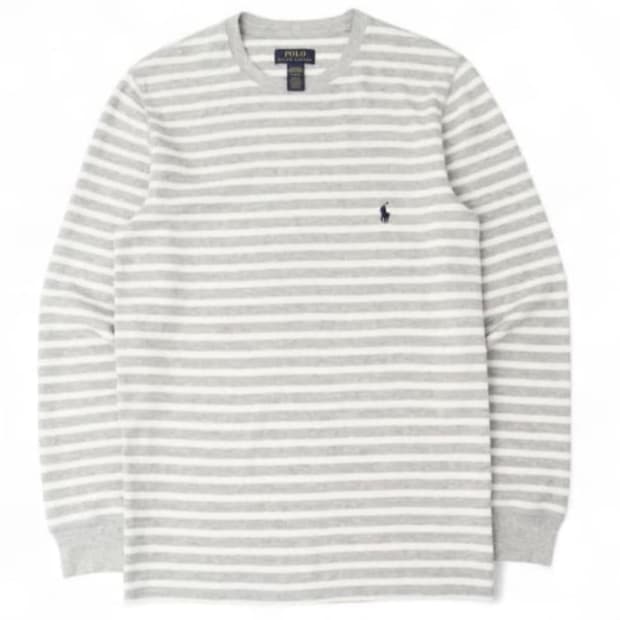 @구해요@ 폴로 랄프로렌 그레이 스트라이프 와플 롱슬리브