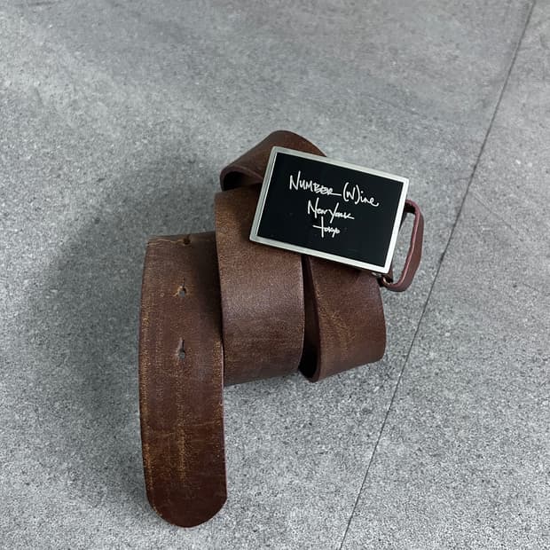 넘버나인 브라운 카우 레더 벨트