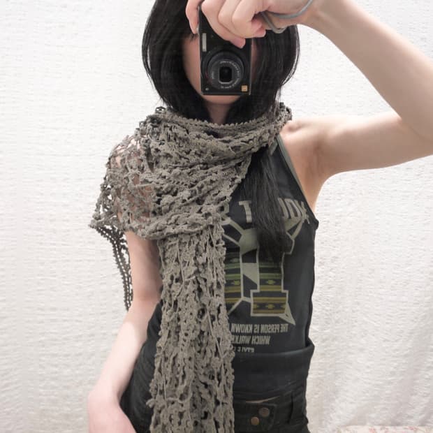 Crochet summer hoodie scarf