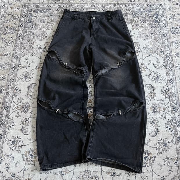 빈티지 트임 절개 디테일 데님팬츠