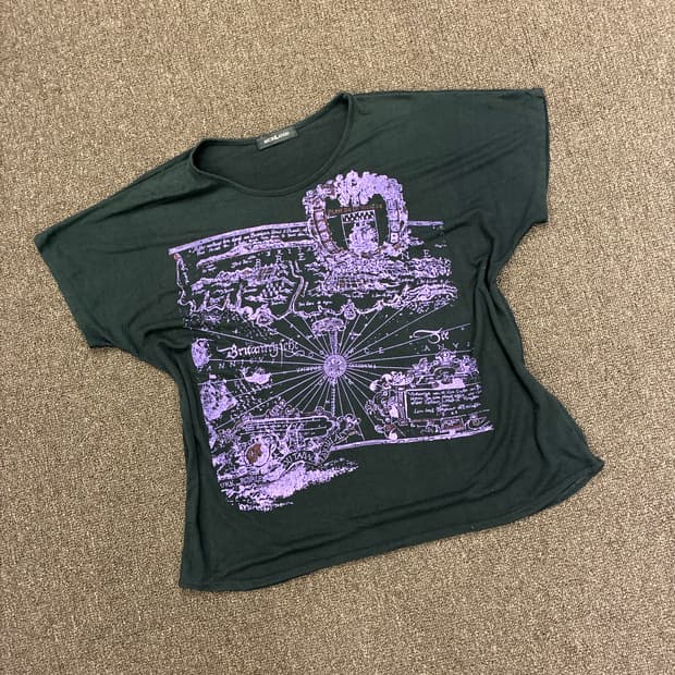 OS)Japanese vintage 여성 프린팅 반팔 티셔츠