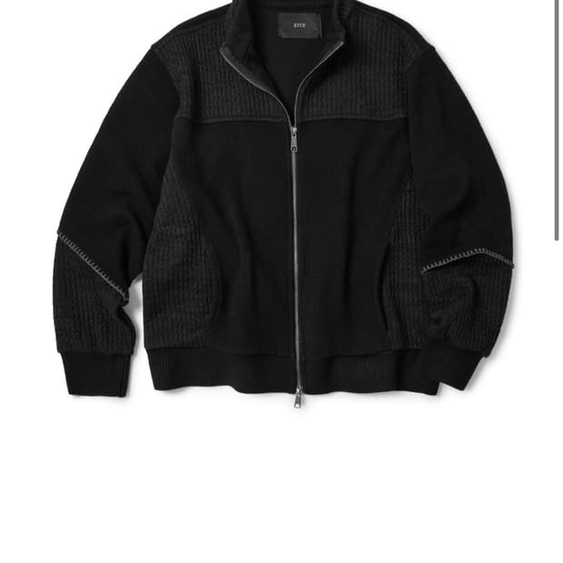Etce 스모킹 니트 집업 블랙