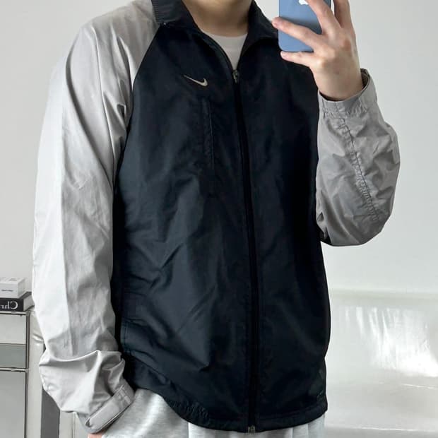 나이키 올드스쿨 배색 바람막이 자켓 L