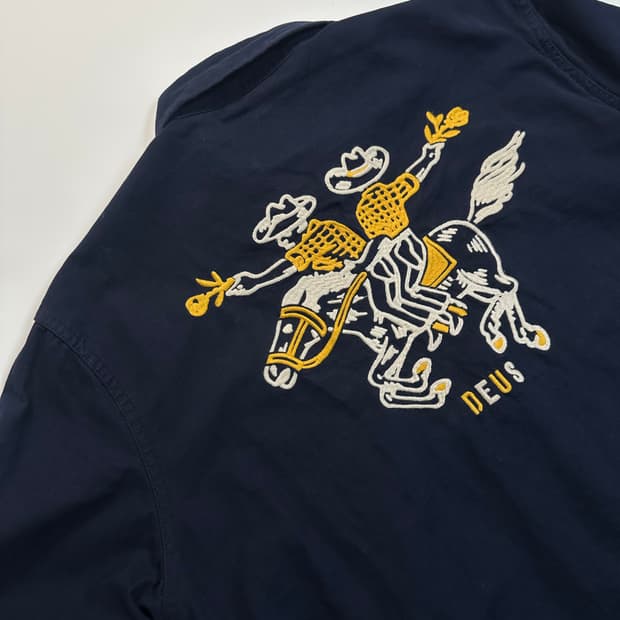 데우스 네이비 코튼 자켓