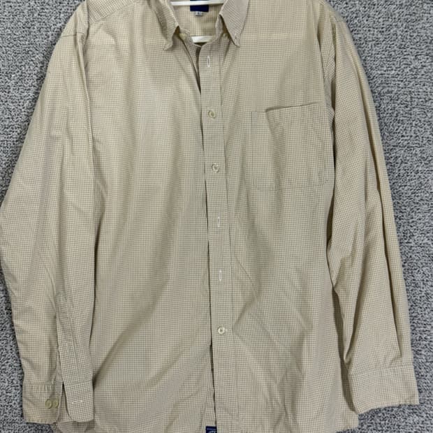 빈티지 베이지 체크 셔츠