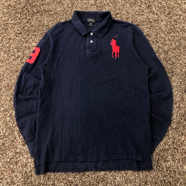 폴로 랄프로렌 걸즈 빅포니 카라 긴팔 티셔츠