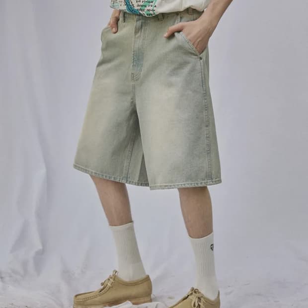 맥우드건 버나드7908 더스티워시 버뮤다 라이트인디고팬츠