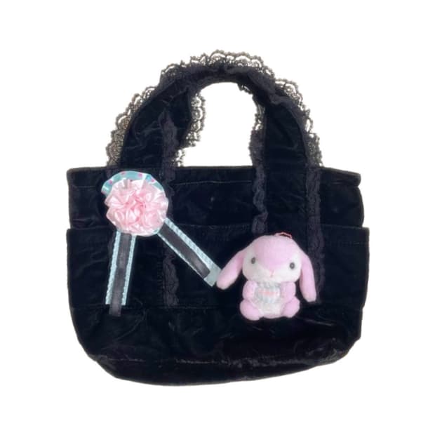 블랙 벨벳 토트백 🌹