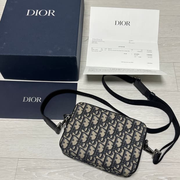 [백화점판/인보이스] 디올 오블리크 스트랩 파우치 크로스백