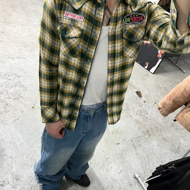 vtg surf66 glitter western shirt