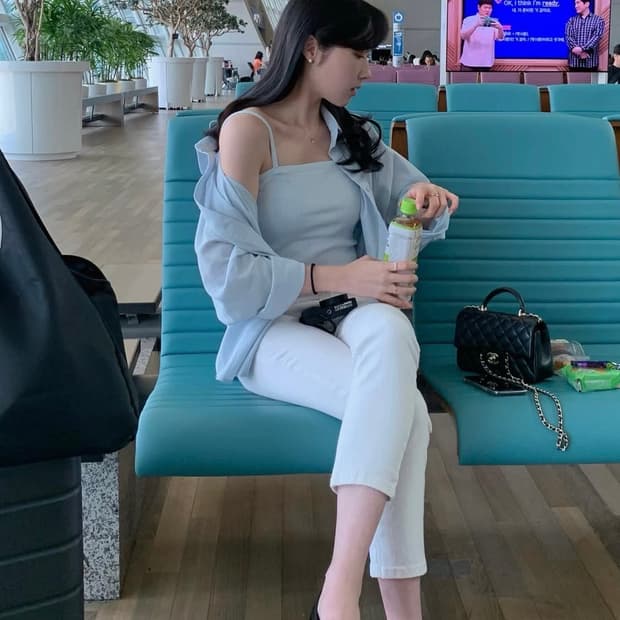 모아빈 flavor shirt 하늘색